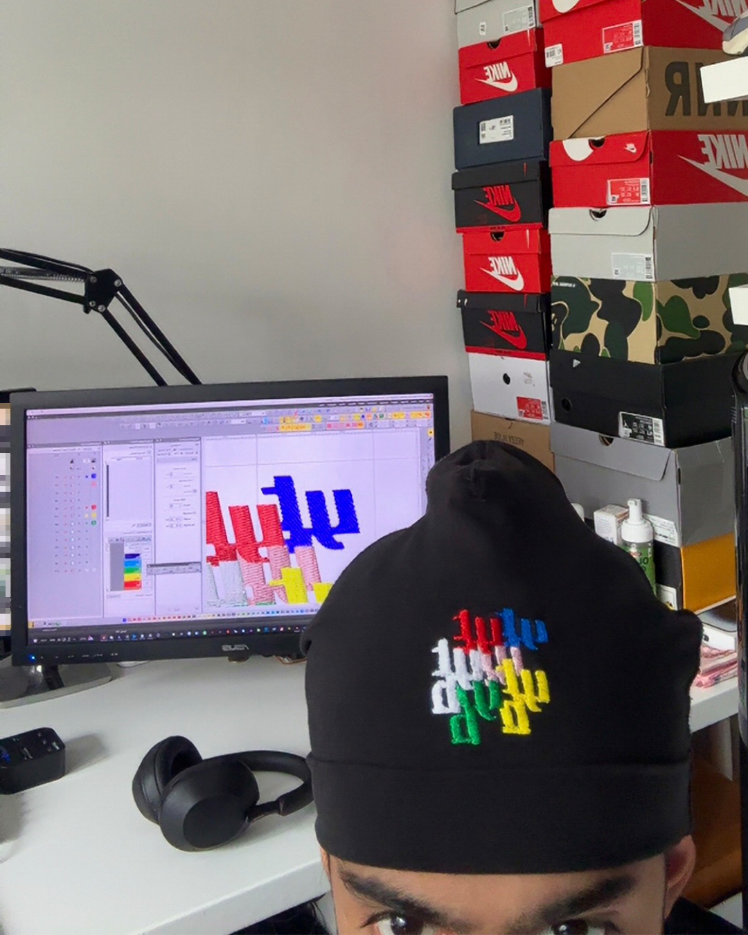 ytb multiclr reverse stitch beanie